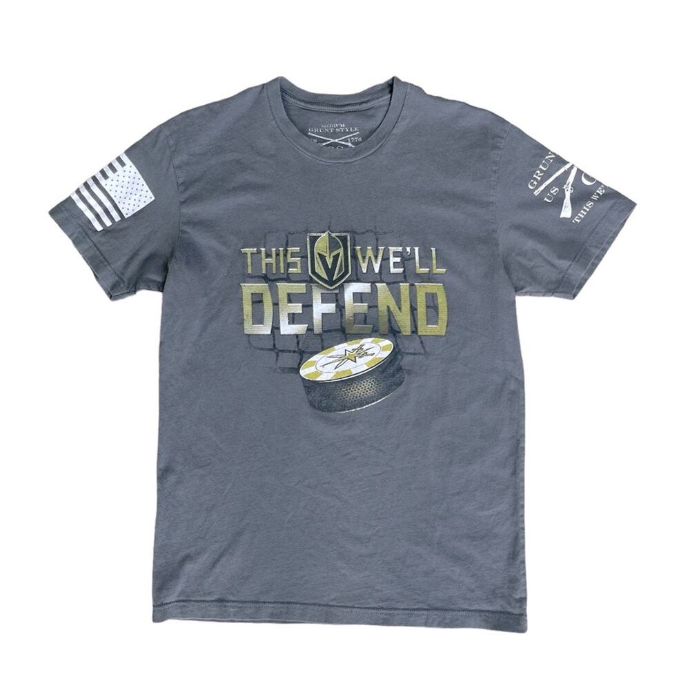 GRUNT STYLE Gray Short Sleeve Golden Knights T-Shirt Men’s Size Medium
